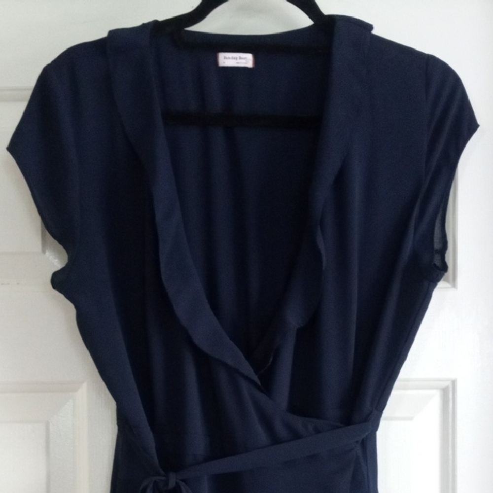 Sunday Best Savoy Navy Wrap Dress Size 6